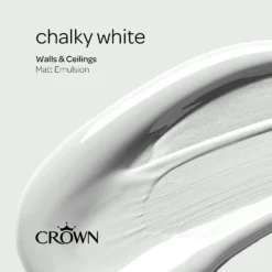 Crown Walls & Ceilings Matt Emulsion Paint Chalky White - 2.5L -Crown 12823144 1474969525699476