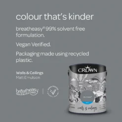 Crown Walls & Ceilings Matt Emulsion Paint City Break - 5L 15 Crown Walls & Ceilings Matt Emulsion Paint City Break - 5L -Crown 12823259 1734969532979495