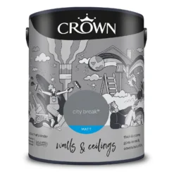 Crown Walls & Ceilings Matt Emulsion Paint City Break - 5L 19 Crown Walls & Ceilings Matt Emulsion Paint City Break - 5L -Crown 12823259 3054969533244596