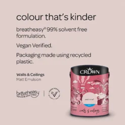 Crown Walls & Ceilings Matt Emulsion Paint Pashmina - 5L -Crown 12823267 1394969526079507