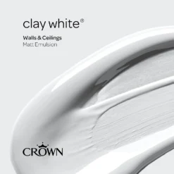 Crown Walls & Ceilings Matt Emulsion Paint Clay White - 5L -Crown 12823269 1394969533024579