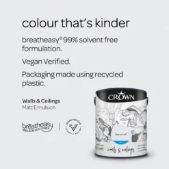 Crown Walls & Ceilings Matt Emulsion Paint Clay White - 5L -Crown 12823269 1944969532930874