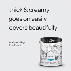 Crown Walls & Ceilings Matt Emulsion Paint Clay White - 5L -Crown 12823269 2054969532862600