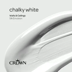 Crown Walls & Ceilings Silk Emulsion Paint Chalky White - 2.5L 15 Crown Walls & Ceilings Silk Emulsion Paint Chalky White - 2.5L -Crown 12823273 2524966163925354