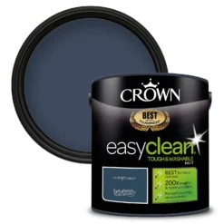 Crown Easyclean® Washable & Wipeable Multi Surface Matt Paint Midnight Navy - 2.5L