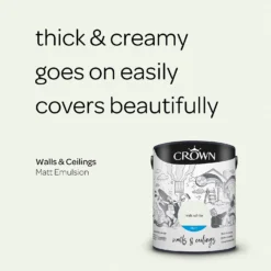 Crown Walls & Ceilings Matt Emulsion Paint Milk White - 5L -Crown 12828387 8834969529315856