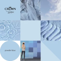 Crown Walls & Ceilings Matt Emulsion Paint Powder Blues 5L -Crown 12829354 1364969529374524