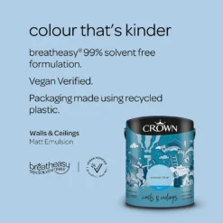 Crown Walls & Ceilings Matt Emulsion Paint Powder Blues 5L -Crown 12829354 8474969529291025