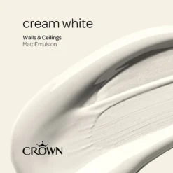 Crown Walls & Ceilings Matt Emulsion Paint Cream White - 5L 17 Crown Walls & Ceilings Matt Emulsion Paint Cream White - 5L -Crown 12829383 1734969528747404