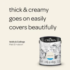 Crown Walls & Ceilings Matt Emulsion Paint Cream White - 5L 14 Crown Walls & Ceilings Matt Emulsion Paint Cream White - 5L -Crown 12829383 1964969528583925