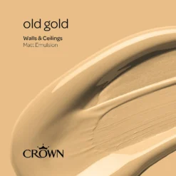 Crown Walls & Ceilings Matt Emulsion Paint Old Gold - 2.5L 17 Crown Walls & Ceilings Matt Emulsion Paint Old Gold - 2.5L -Crown 12829896 1374969528811481