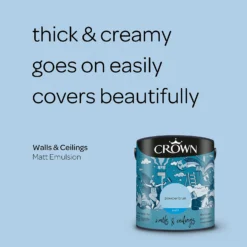 Crown Walls & Ceilings Matt Emulsion Paint Powder Blues - 2.5L -Crown 12832219 1824969528586859