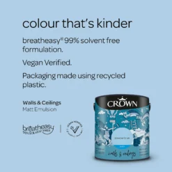 Crown Walls & Ceilings Matt Emulsion Paint Powder Blues - 2.5L -Crown 12832219 6164969528649085