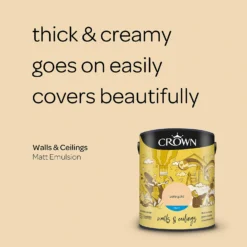 Crown Walls & Ceilings Matt Emulsion Paint Pale Gold - 5L 14 Crown Walls & Ceilings Matt Emulsion Paint Pale Gold - 5L -Crown 12832260 1014969529232801