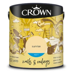 Crown Walls & Ceilings Matt Emulsion Paint Sunrise - 2.5L -Crown 12832279 1774969530376854