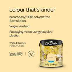 Crown Walls & Ceilings Matt Emulsion Paint Sunrise - 2.5L -Crown 12832279 2324969530090642