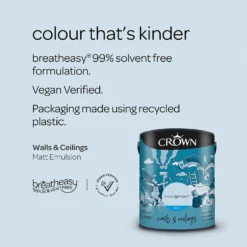 Crown Walls & Ceilings Matt Emulsion Paint Moonlight Bay - 5L -Crown 12835994 1894969529282178