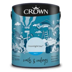 Crown Walls & Ceilings Matt Emulsion Paint Moonlight Bay - 5L -Crown 12835994 3954969529539854