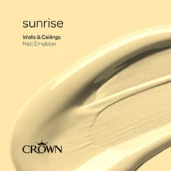 Crown Walls & Ceilings Matt Emulsion Paint Sunrise - Tester 40ml -Crown 12836284 2504977310849911