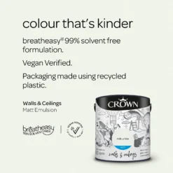 Crown Walls & Ceilings Matt Emulsion Paint Milk White - 2.5L -Crown 12837627 1914969531591332