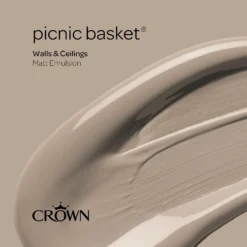 Crown Walls & Ceilings Matt Emulsion Paint Picnic Basket - Tester 40ml -Crown 12838293 8824977308671872