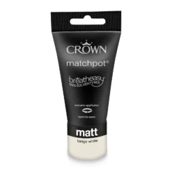 Crown Walls & Ceilings Matt Emulsion Paint Beige White - Tester 40ml -Crown 12838941 1604977310026828