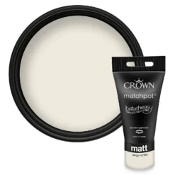 Crown Walls & Ceilings Matt Emulsion Paint Beige White - Tester 40ml