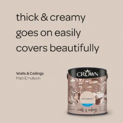 Crown Walls & Ceilings Matt Emulsion Paint White Pepper - 2.5L -Crown 12839182 2084969529986212
