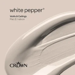 Crown Walls & Ceilings Matt Emulsion Paint White Pepper - 2.5L -Crown 12839182 6714969530198921