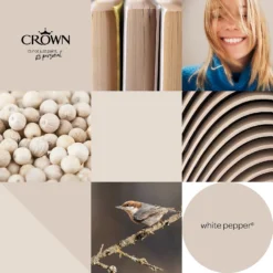 Crown Walls & Ceilings Matt Emulsion Paint White Pepper - 2.5L -Crown 12839182 9264969530137304