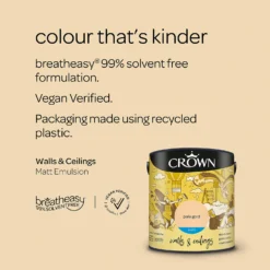 Crown Walls & Ceilings Matt Emulsion Paint Pale Gold - 2.5L -Crown 12839466 6854969530055614