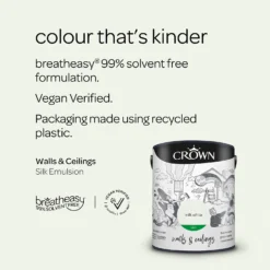 Crown Walls & Ceilings Silk Emulsion Paint Milk White - 5L 15 Crown Walls & Ceilings Silk Emulsion Paint Milk White - 5L -Crown 12839467 1054966164150912