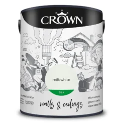 Crown Walls & Ceilings Silk Emulsion Paint Milk White - 5L 19 Crown Walls & Ceilings Silk Emulsion Paint Milk White - 5L -Crown 12839467 1494966164489810