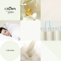 Crown Walls & Ceilings Silk Emulsion Paint Milk White - 5L 16 Crown Walls & Ceilings Silk Emulsion Paint Milk White - 5L -Crown 12839467 6564966164240183
