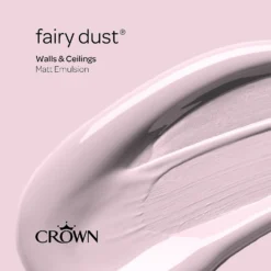 Crown Walls & Ceilings Matt Emulsion Paint Fairy Dust - Tester 40ml -Crown 12840561 9314977309480147