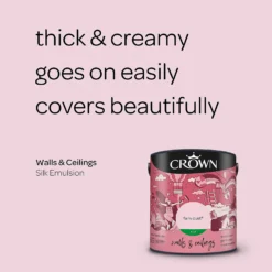 Crown Walls & Ceilings Silk Emulsion Paint Fairy Dust - 2.5L -Crown 12841193 7614966167842004