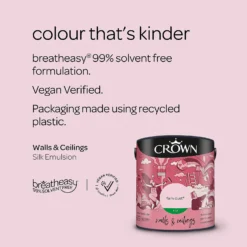 Crown Walls & Ceilings Silk Emulsion Paint Fairy Dust - 2.5L -Crown 12841193 9334966167888168