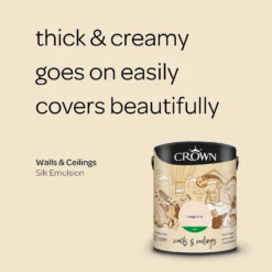 Crown Walls & Ceilings Silk Emulsion Paint Magnolia - 5L 14 Crown Walls & Ceilings Silk Emulsion Paint Magnolia - 5L -Crown 12841941 1554966161500820