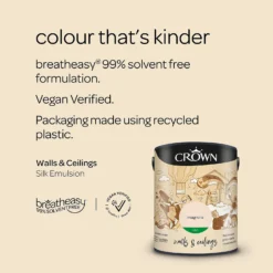 Crown Walls & Ceilings Silk Emulsion Paint Magnolia - 5L 15 Crown Walls & Ceilings Silk Emulsion Paint Magnolia - 5L -Crown 12841941 1934966161539337