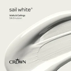 Crown Walls & Ceilings Silk Emulsion Paint Sail White - 2.5L 17 Crown Walls & Ceilings Silk Emulsion Paint Sail White - 2.5L -Crown 12842158 1444966164618369