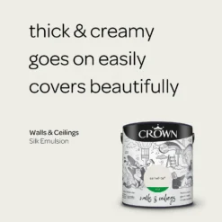 Crown Walls & Ceilings Silk Emulsion Paint Sail White - 2.5L 14 Crown Walls & Ceilings Silk Emulsion Paint Sail White - 2.5L -Crown 12842158 2084966164372993