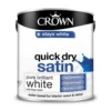 Crown Breatheasy Quick Drying Satin Paint Pure Brilliant White - 2.5L -Crown 12843546 1244948246243890