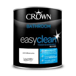 Crown Easyclean Bathroom Paint Brilliant White - 1L -Crown 12886752 1684853415553041