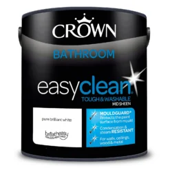 Crown Easyclean Bathroom Paint Brilliant White - 2.5L -Crown 12886758 1544853415778143