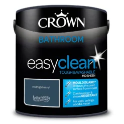 Crown Easyclean® Mouldguard+ Bathroom Mid Sheen Washable Multi Surface Paint Midnight Navy® - 2.5L 15 Crown Easyclean® Mouldguard+ Bathroom Mid Sheen Washable Multi Surface Paint Midnight Navy® - 2.5L -Crown 12886764 2094853415810933