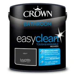 Crown Easyclean® Mouldguard+ Bathroom Mid Sheen Washable Multi Surface Paint Rebel® - 2.5L -Crown 12886771 3034853416054662