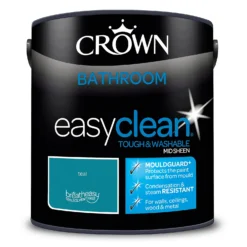 Crown Easyclean® Mouldguard+ Bathroom Mid Sheen Washable Multi Surface Paint Teal® - 2.5L -Crown 12886785 1454853416092270