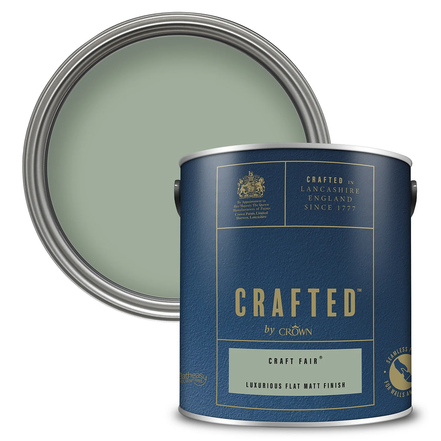 CRAFTED™ By Crown Flat Matt Interior Wall, Ceiling And Wood Paint Craft Fair® - 2.5L 3 CRAFTED™ By Crown Flat Matt Interior Wall, Ceiling And Wood Paint Craft Fair® - 2.5L