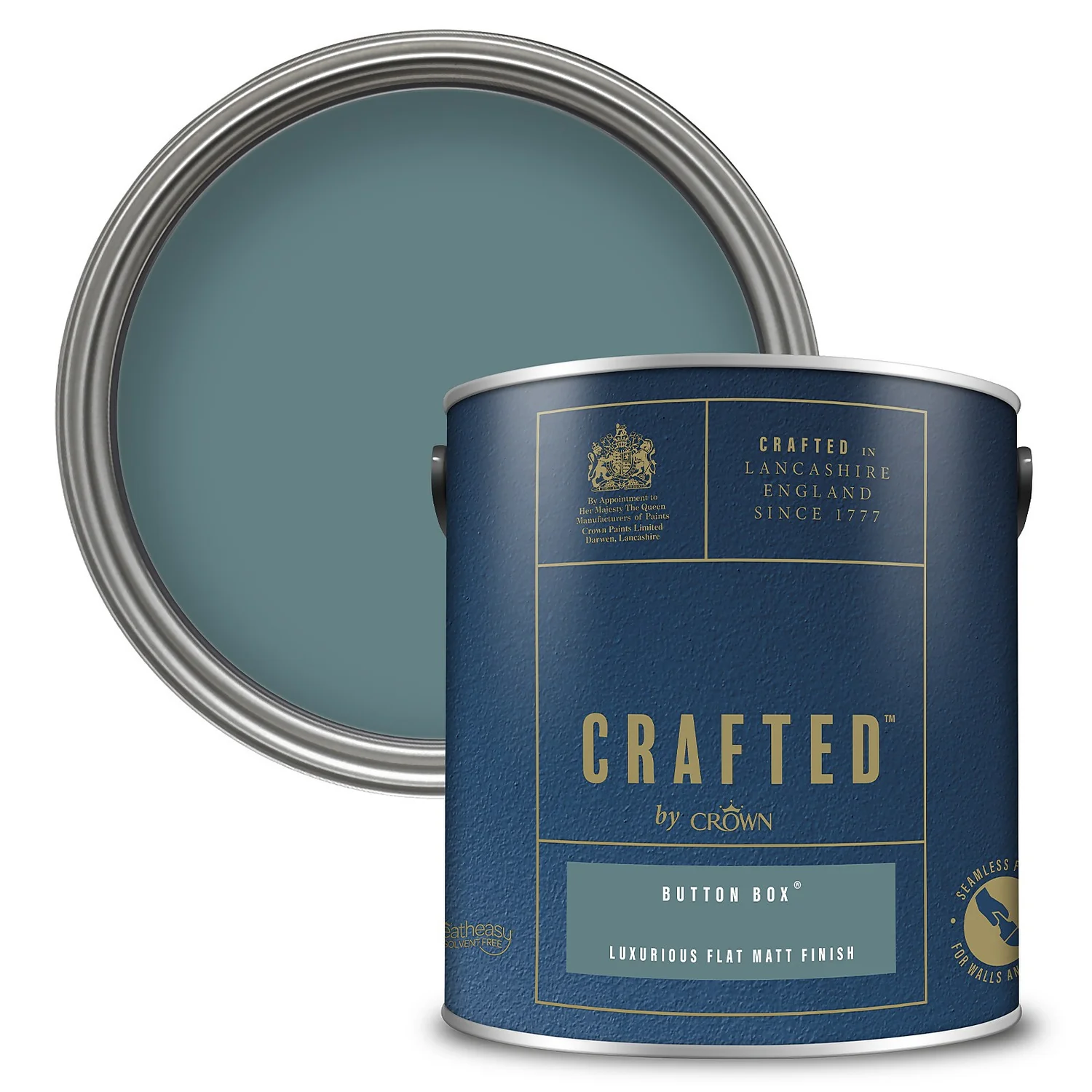 CRAFTED™ By Crown Flat Matt Interior Wall, Ceiling And Wood Paint Button Box® 2.5L 3 CRAFTED™ By Crown Flat Matt Interior Wall, Ceiling And Wood Paint Button Box® 2.5L