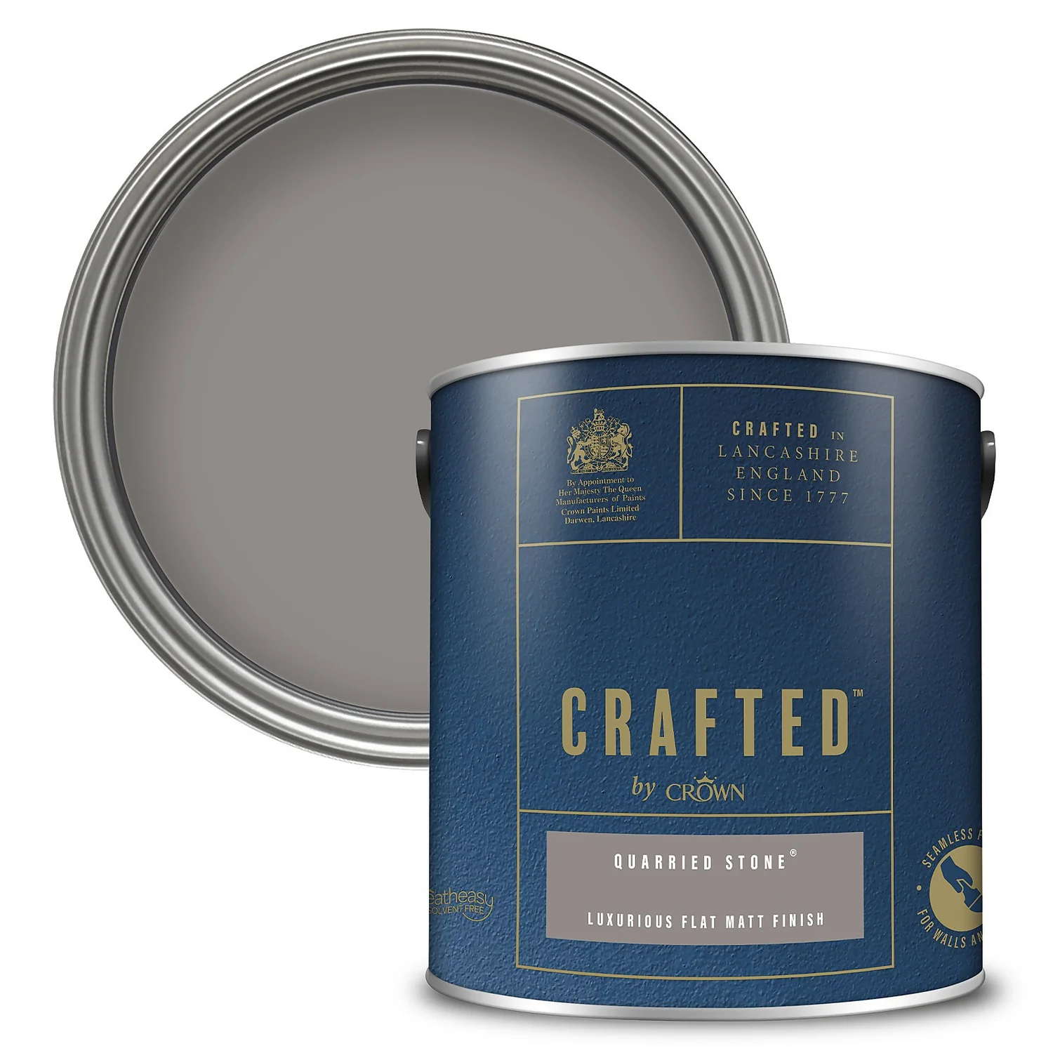 CRAFTED™ By Crown Flat Matt Interior Wall, Ceiling And Wood Paint Quarried Stone® - 2.5L 3 CRAFTED™ By Crown Flat Matt Interior Wall, Ceiling And Wood Paint Quarried Stone® - 2.5L
